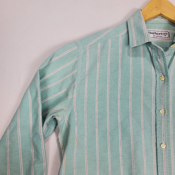 Burberrys of London Men's Verticle Stripe Button Up Shirt SZ 42 Made in France - Picture 5 of 16